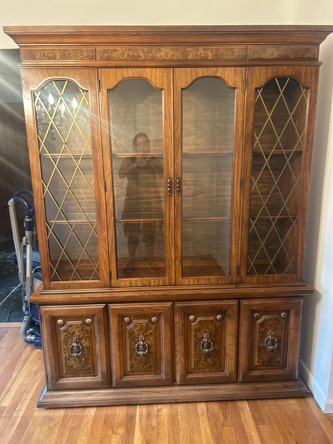 Wooden China Cabinet with Glass Doors