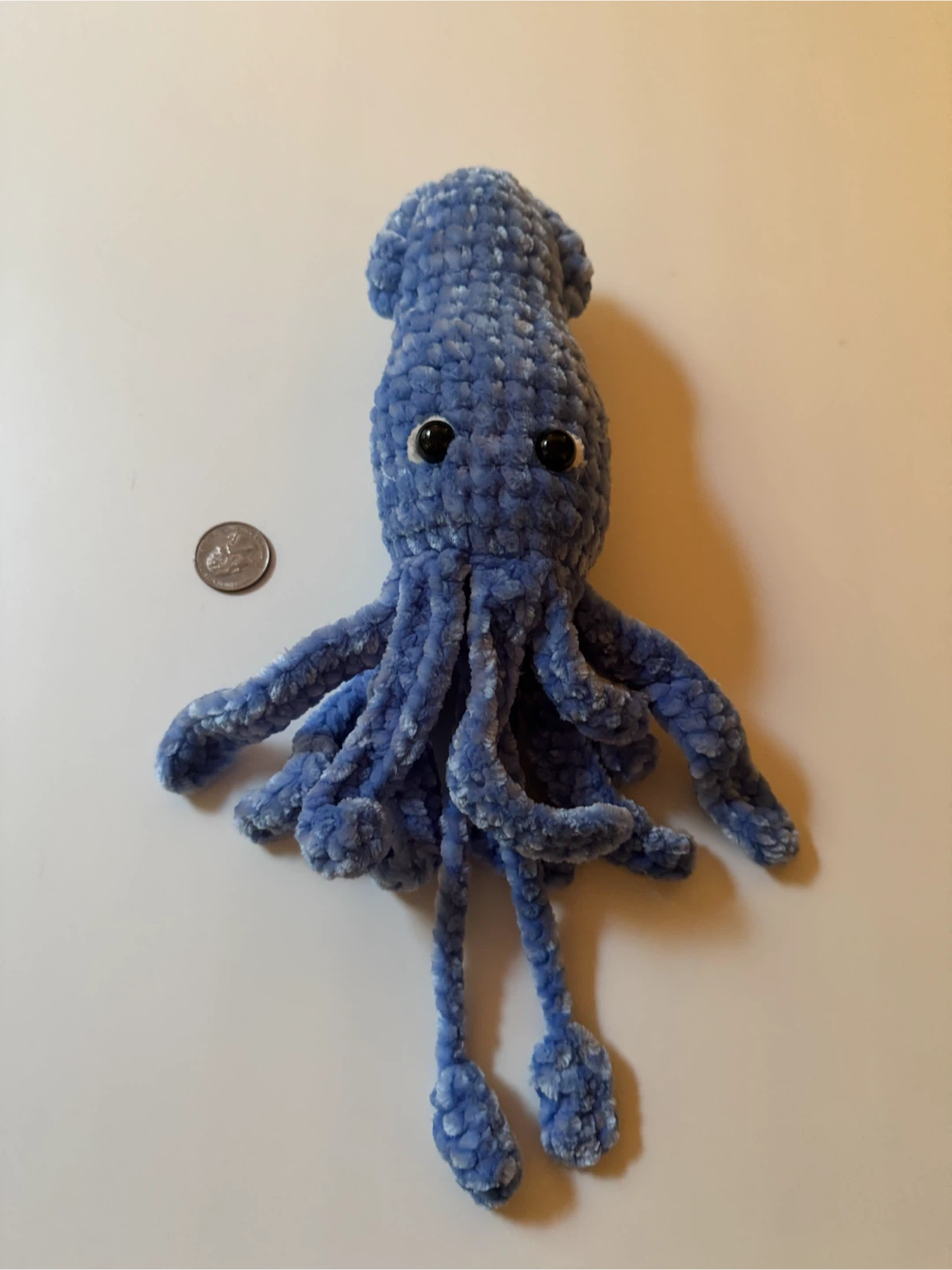 Blue Crochet Squid Plush Toy