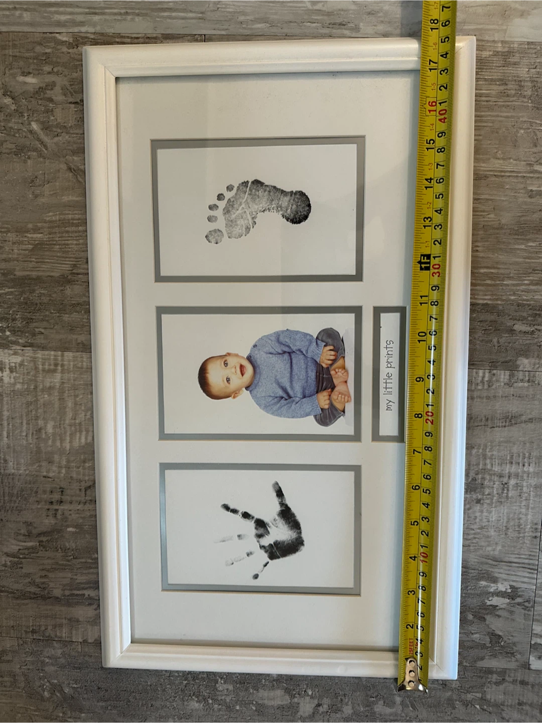 Baby Footprint and Handprint Photo Frame - photo 2