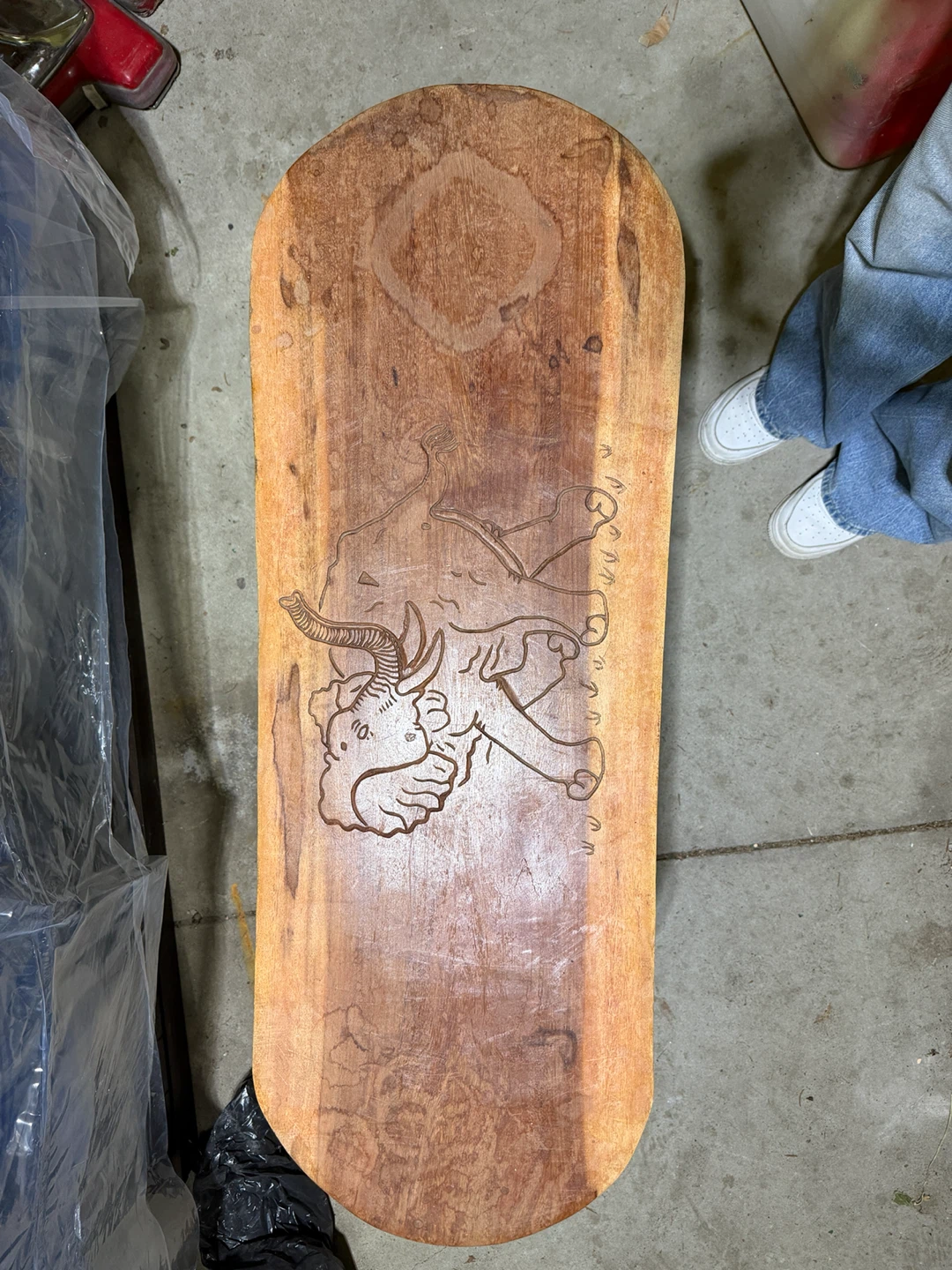 Carved Wooden Bench with Elephant Design - photo 5