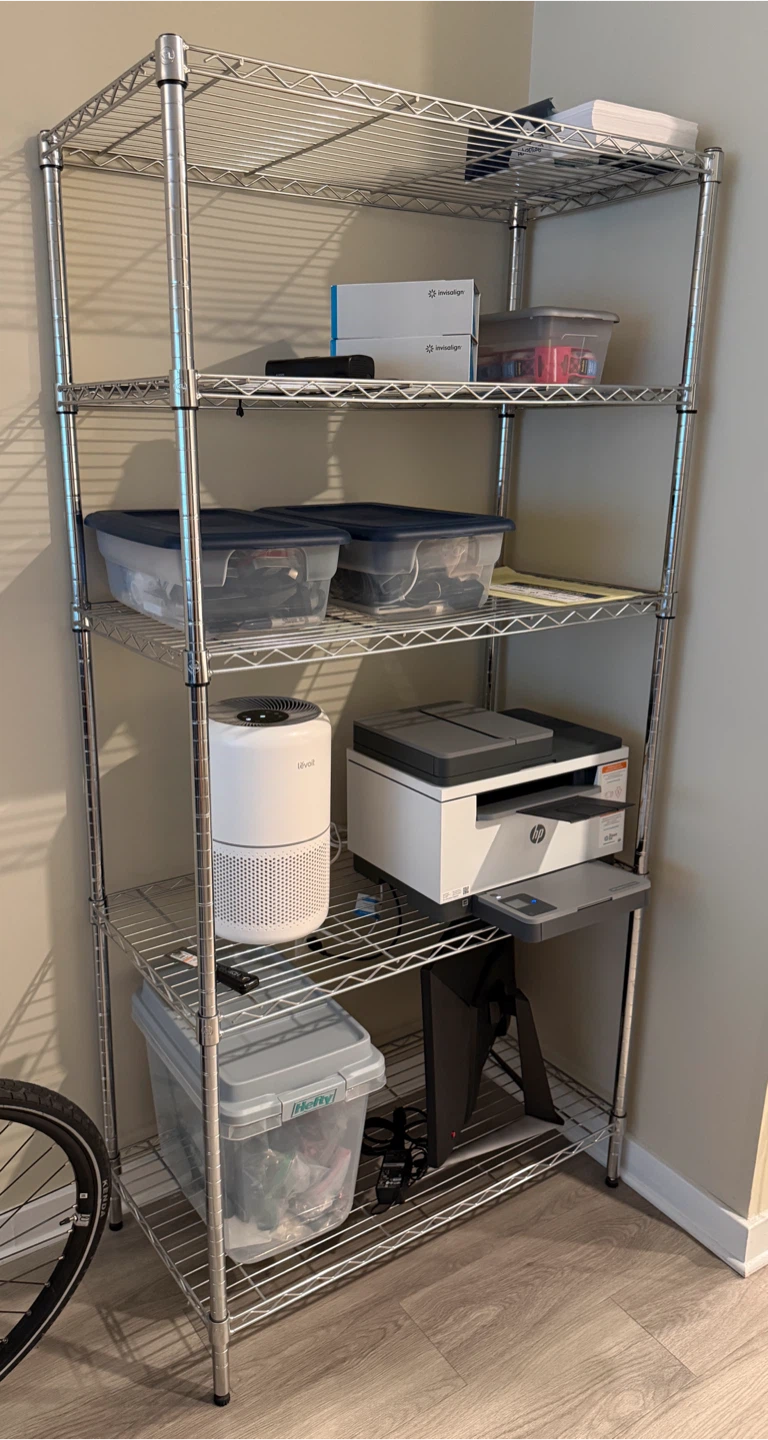 Metal Shelf (5 Tier, Adjustable shelf height)