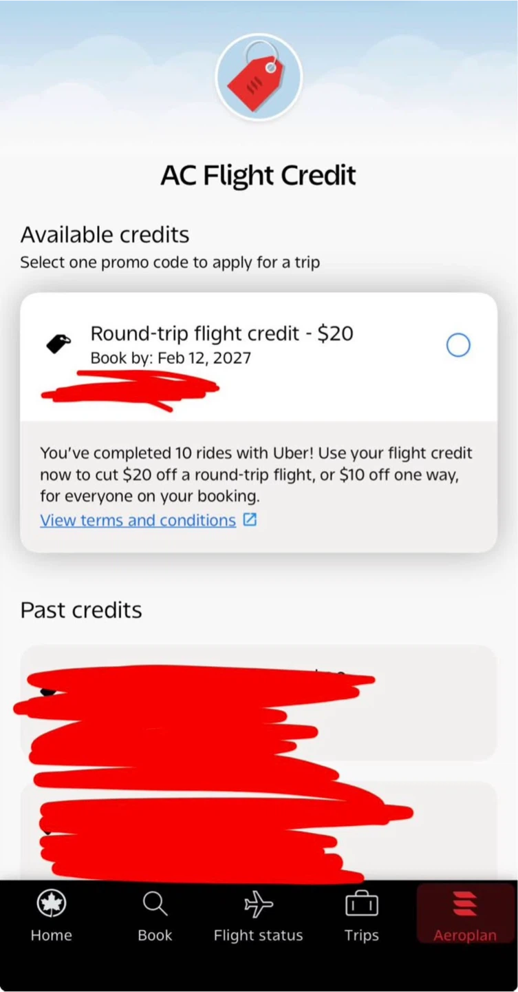 Air Canada Flight Credit