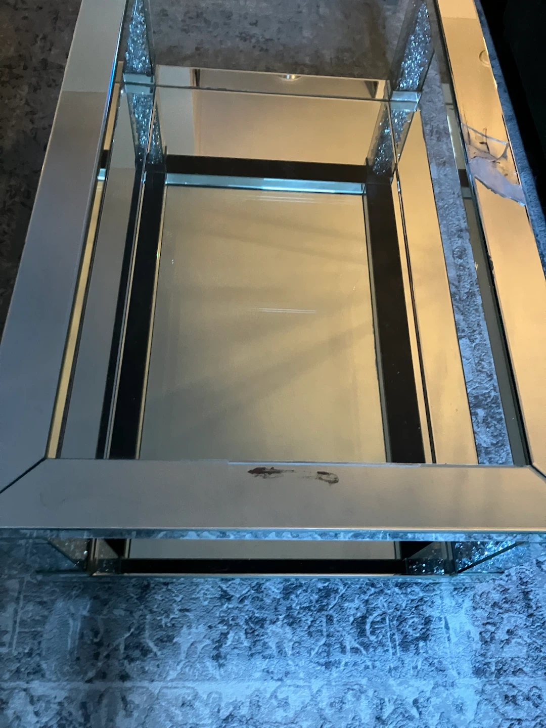 Mirrored Coffee Table with Faux Crystals - photo 2