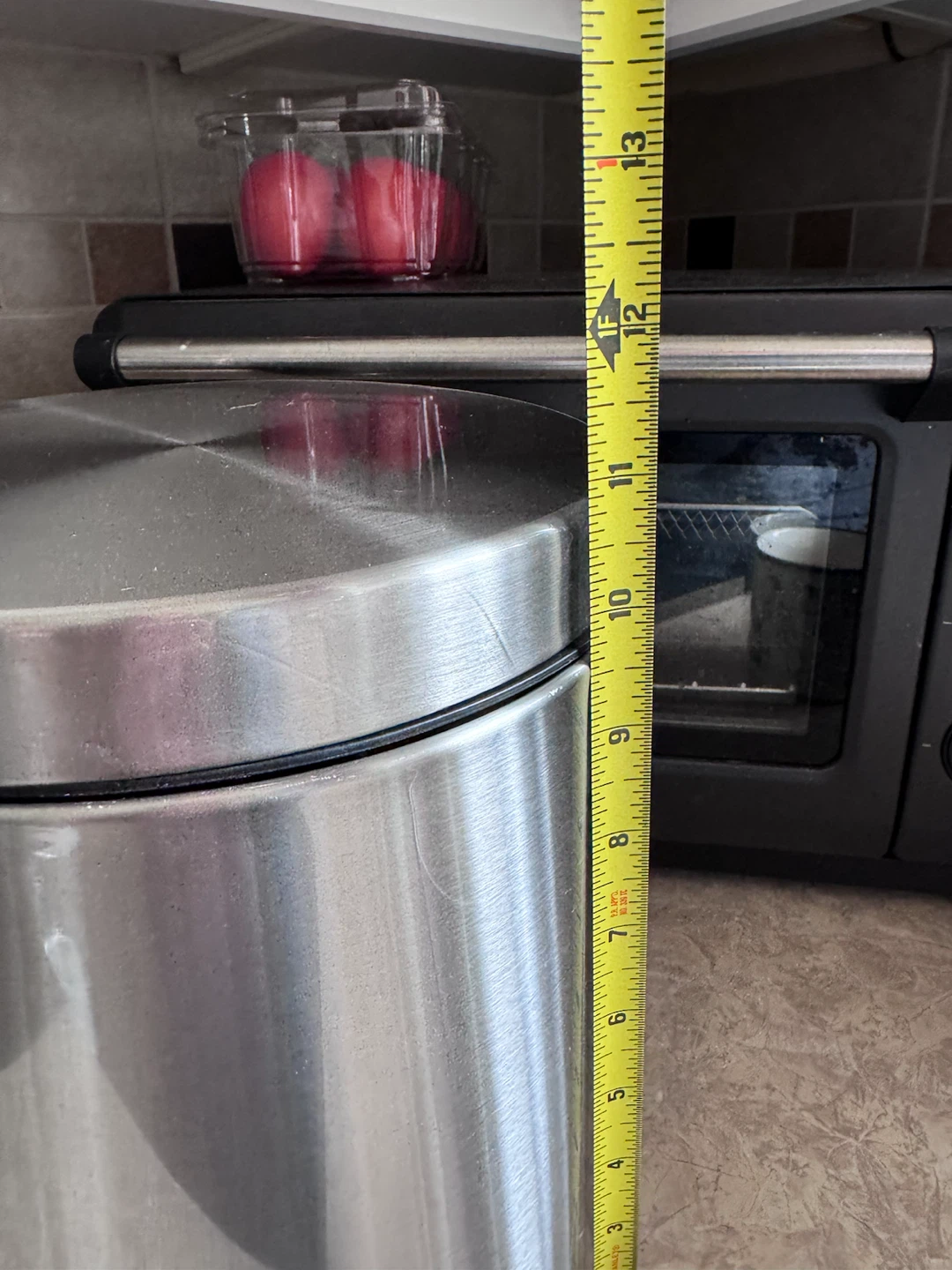 Small Brushed Stainless Steel Step Trash Can - photo 2