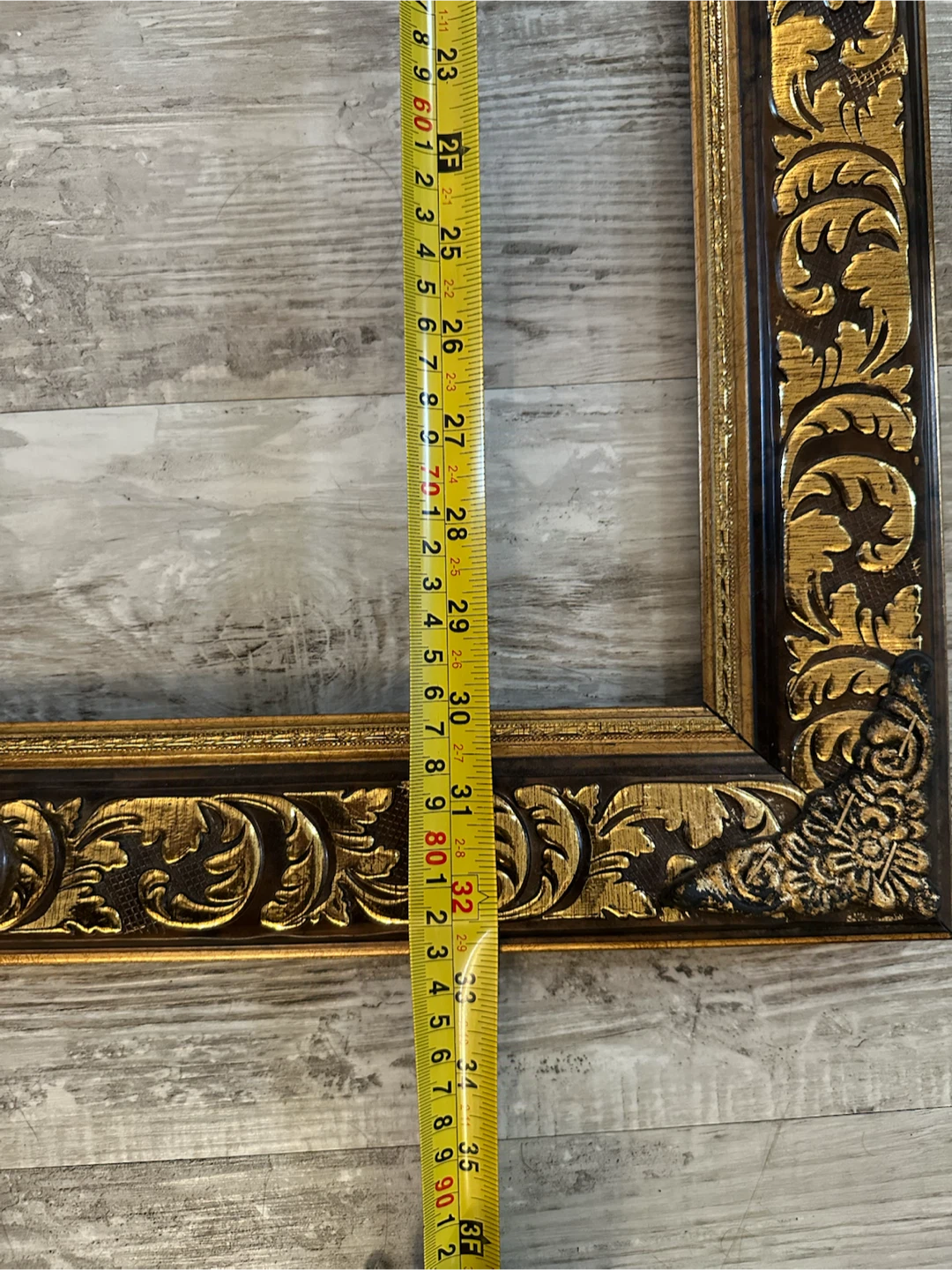 Ornate Gold and Dark Wood Picture Frame - photo 3