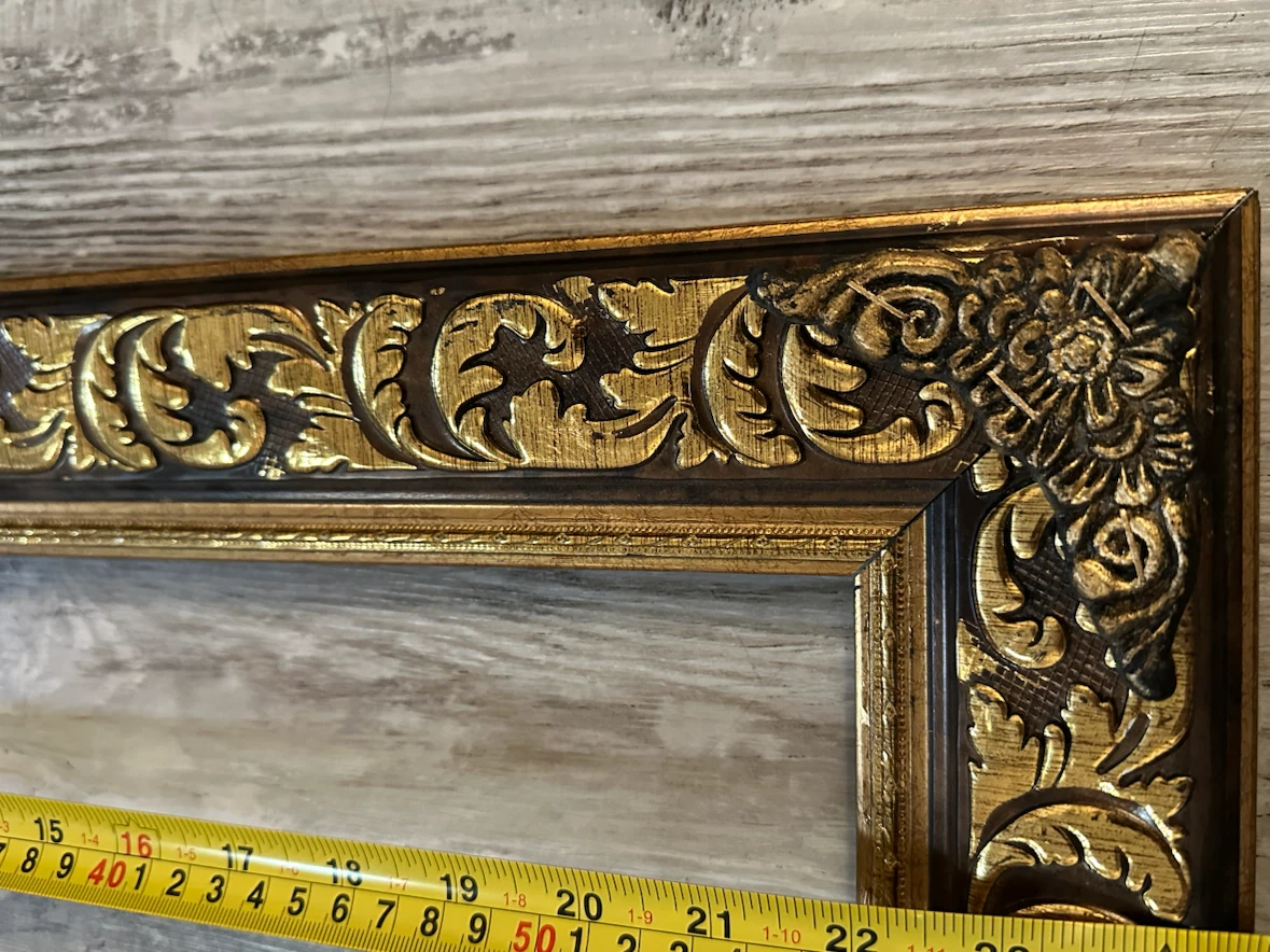 Ornate Gold and Dark Wood Picture Frame - photo 4