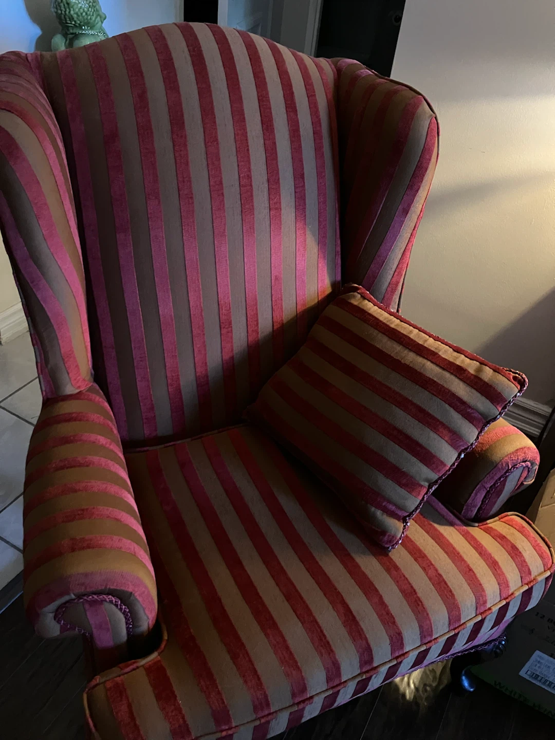 Striped Accent Chair with Pillow - photo 3