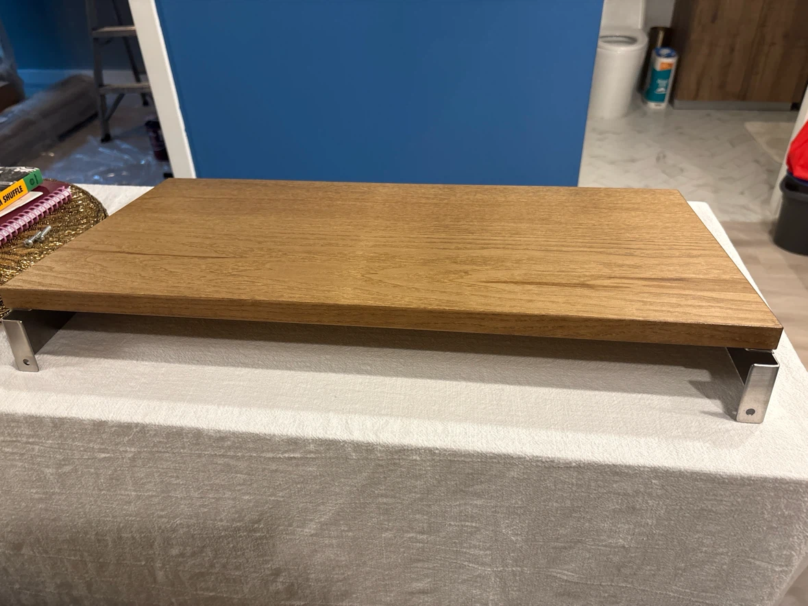 Wooden Monitor Shelf with Metal Legs