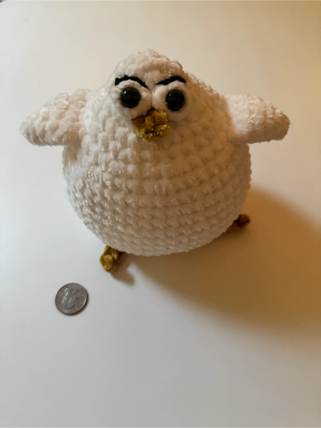 Crocheted White Bird Plush
