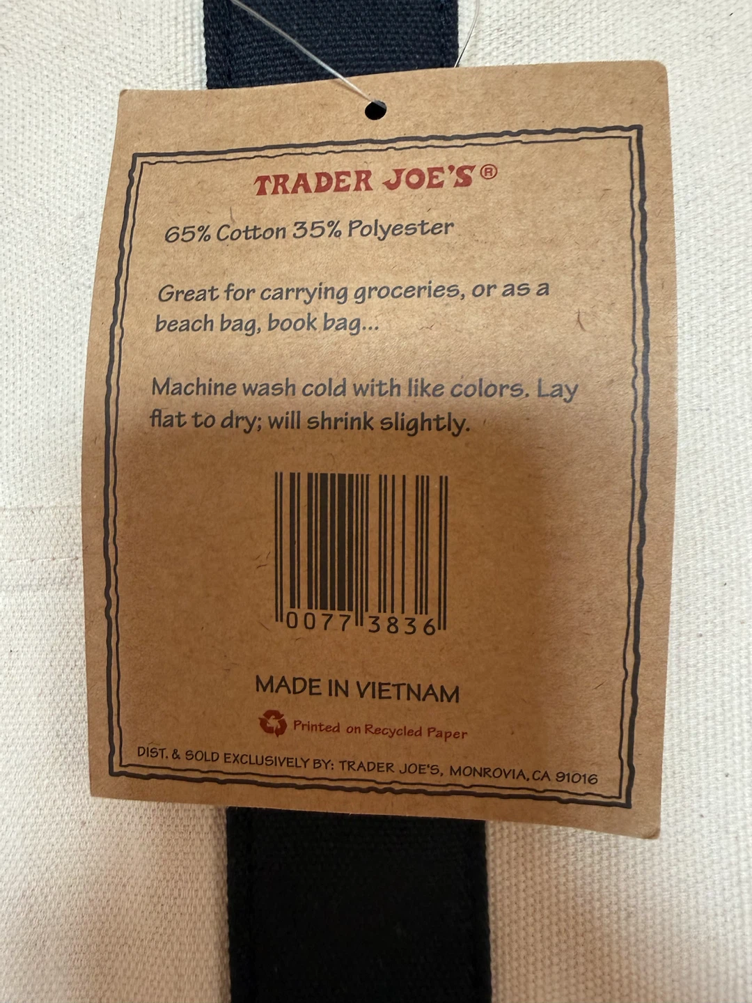 Trader Joe’s Canvas Tote Bag- $25.00 each 🆕 4 available - photo 3