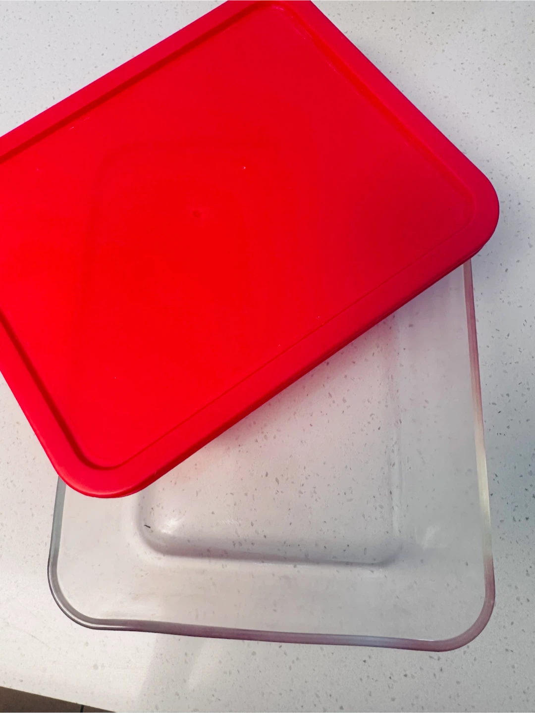 Glass Food Storage Container with Red Lid - photo 2