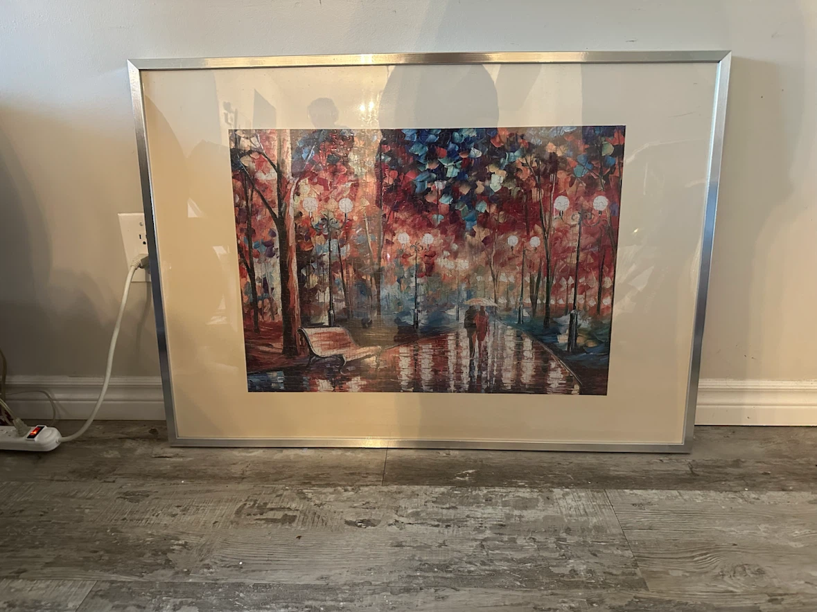 Framed Painting Puzzle - Couple Walking in Rain