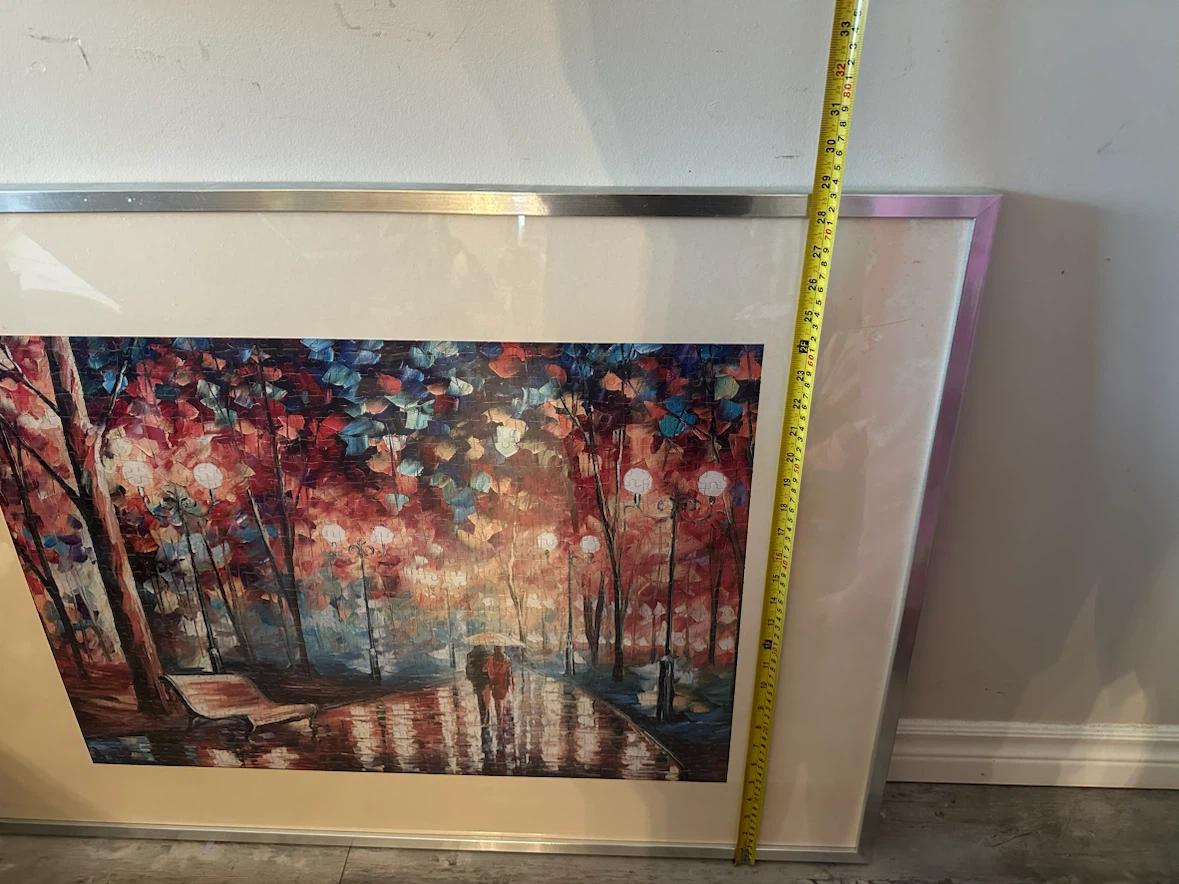 Framed Painting Puzzle - Couple Walking in Rain - photo 3