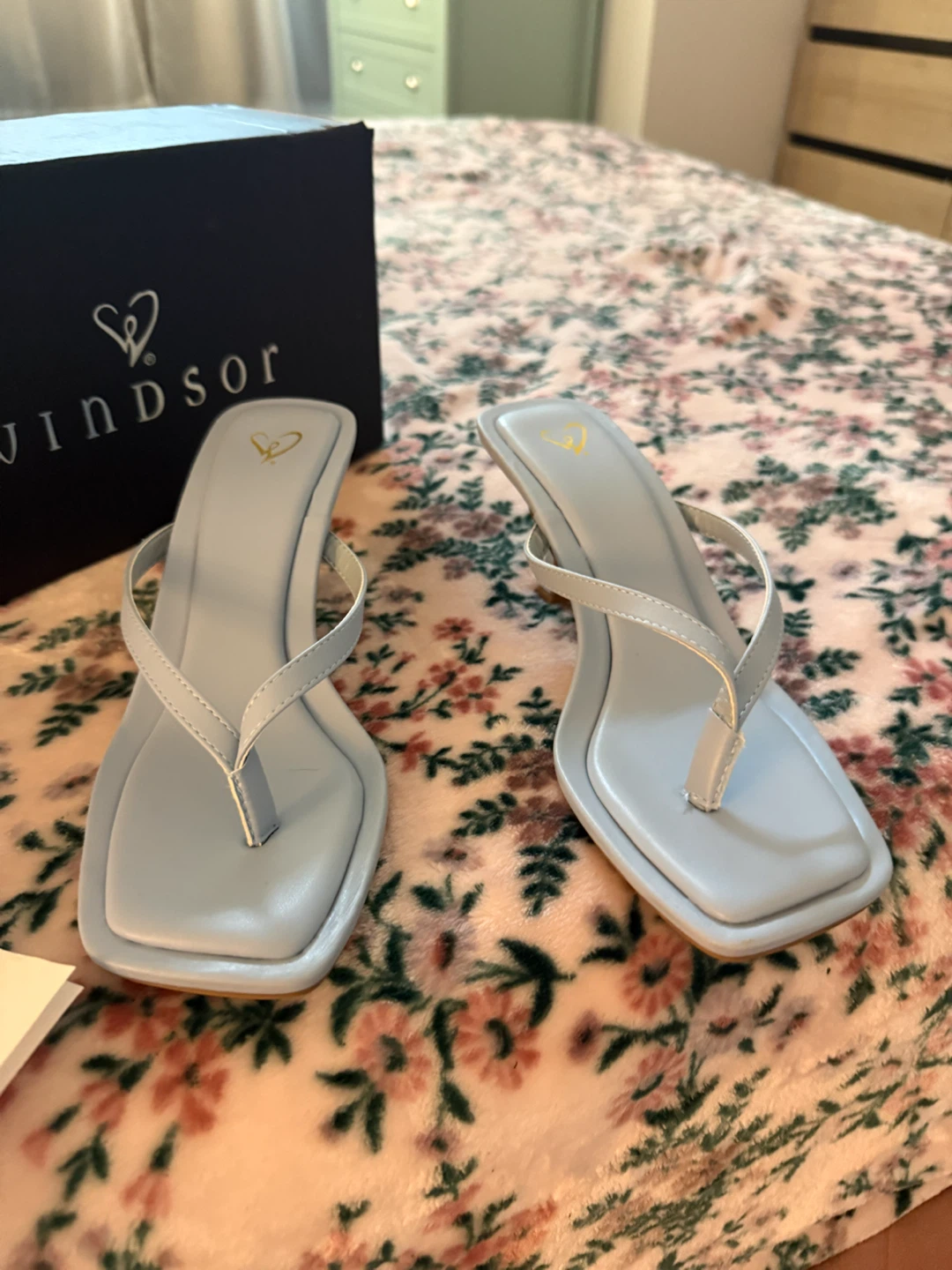Windsor Light Blue Thong Heels