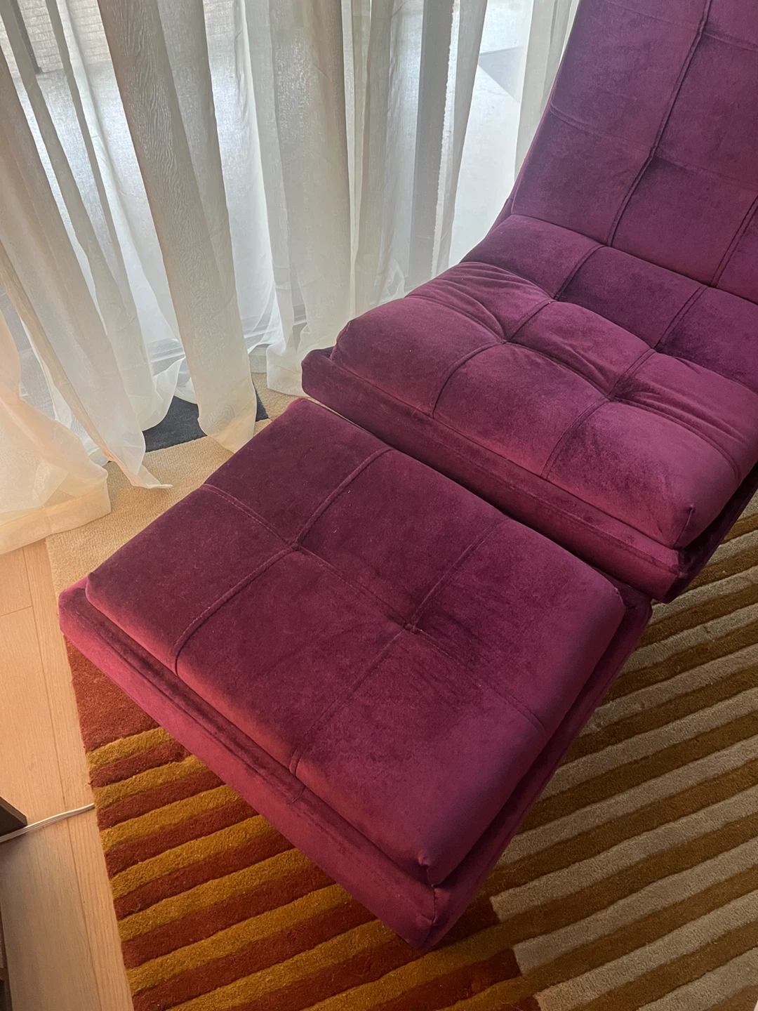 Mercer41 Velvet Accent Chair with Ottoman - photo 3