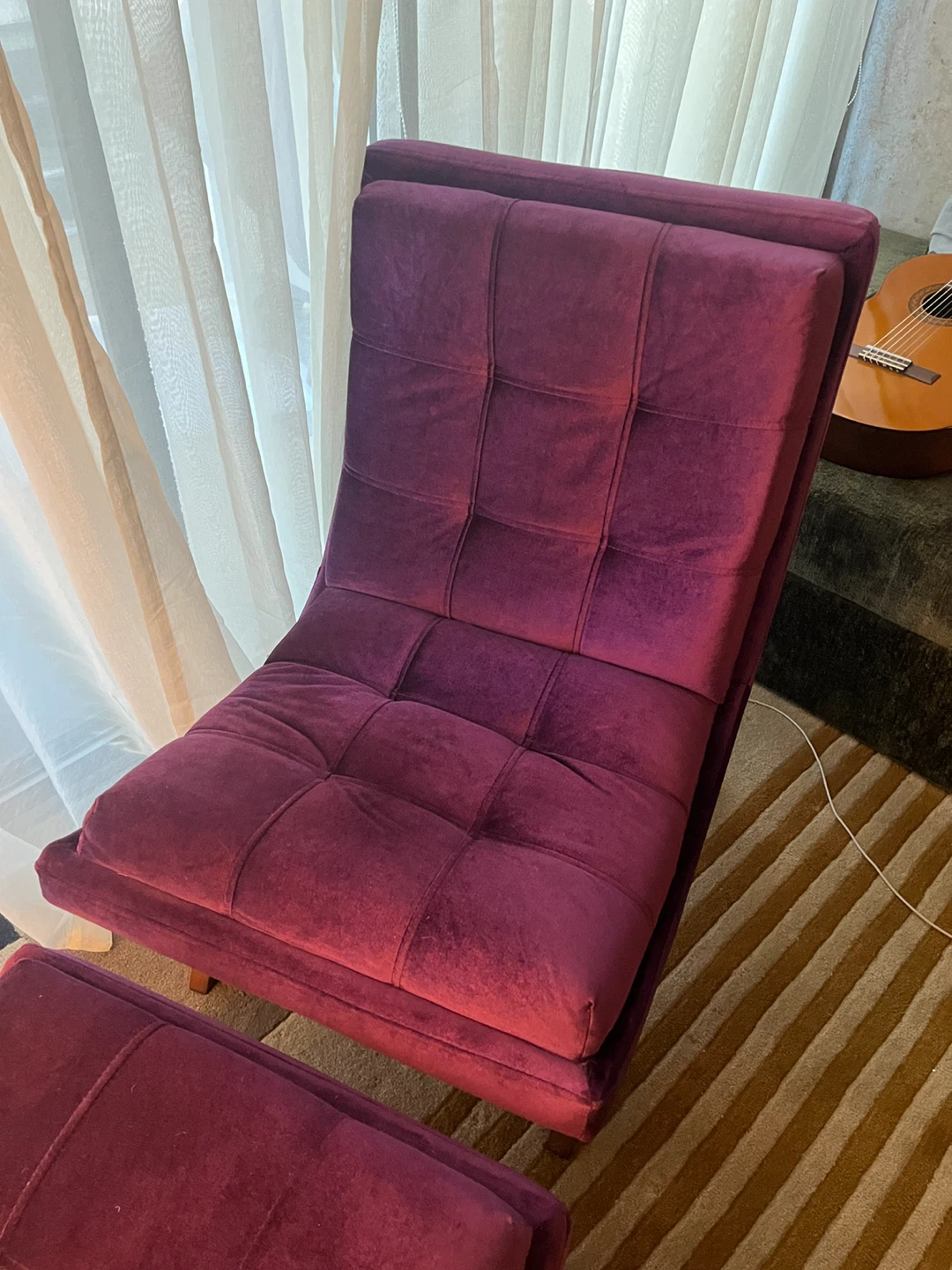 Mercer41 Velvet Accent Chair with Ottoman - photo 4