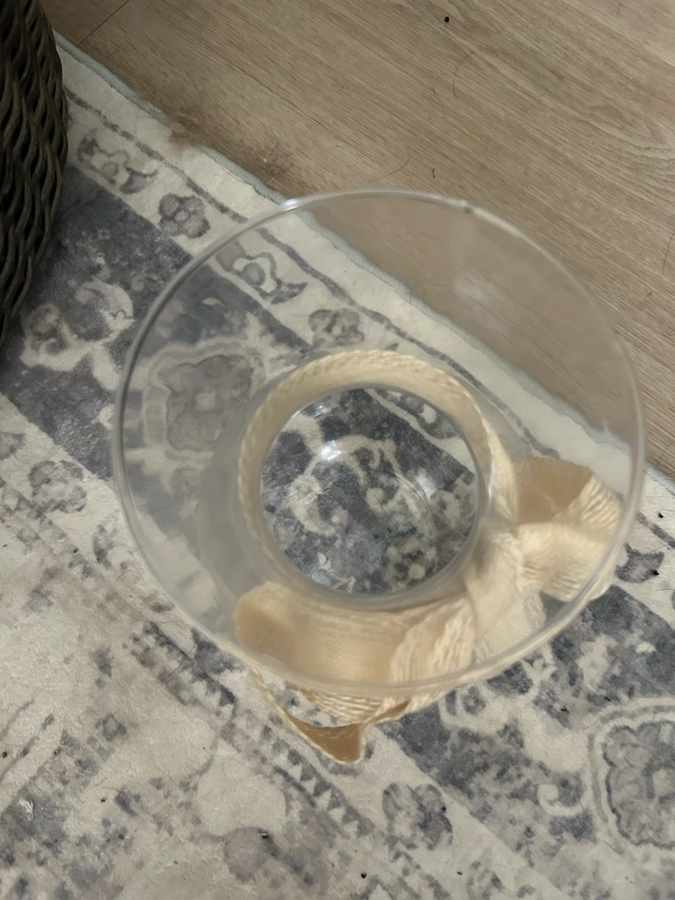 Glass Vase with Burlap Ribbon Accent - photo 2