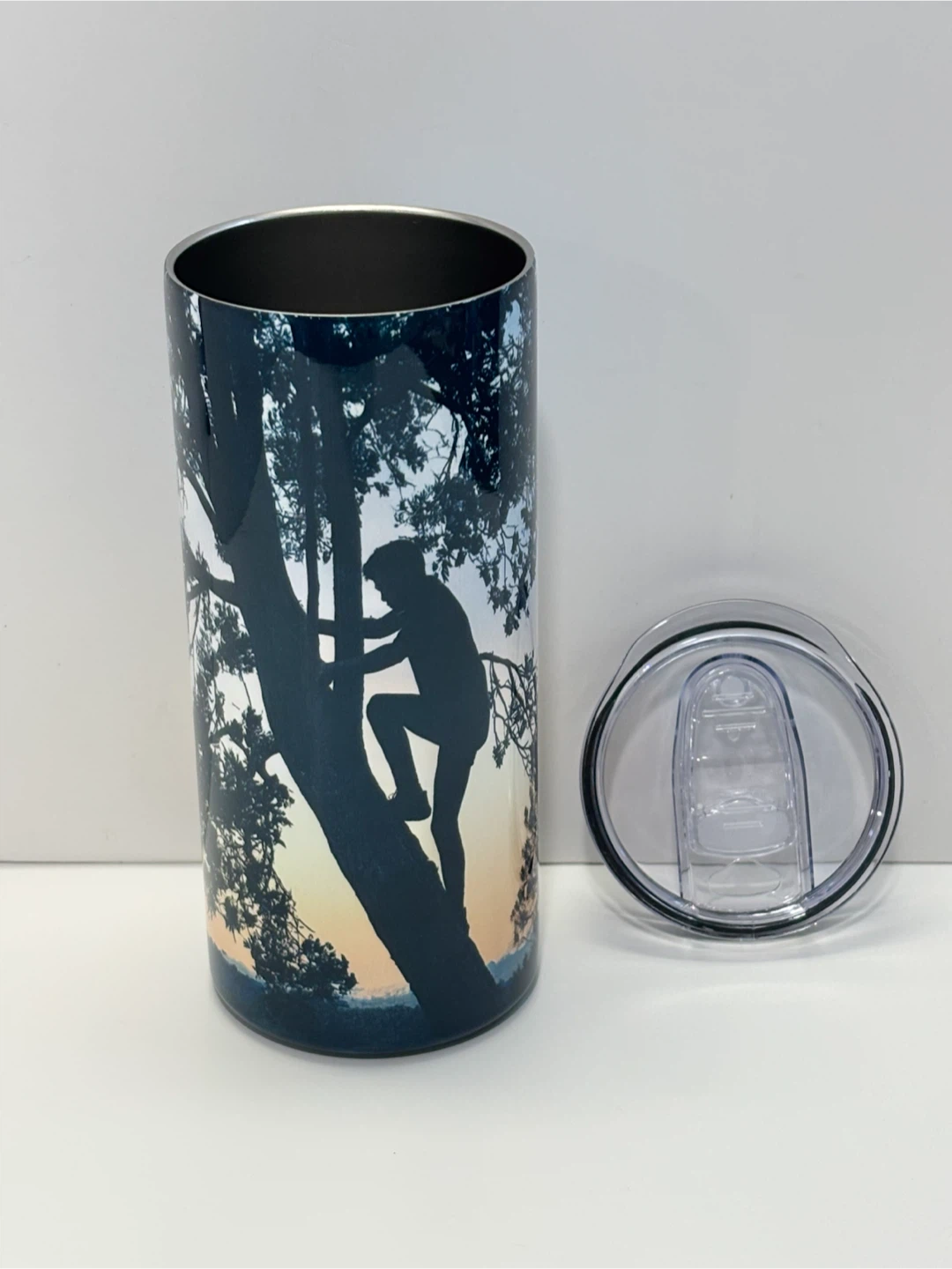 Tumbler with Tree Climbing Silhouette NEW