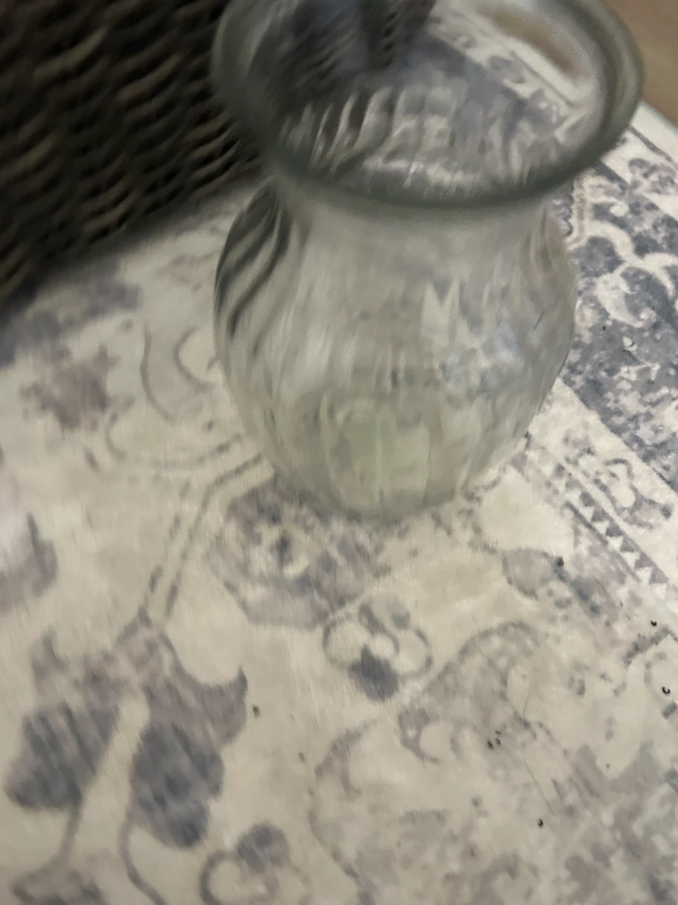 Clear glass vase
