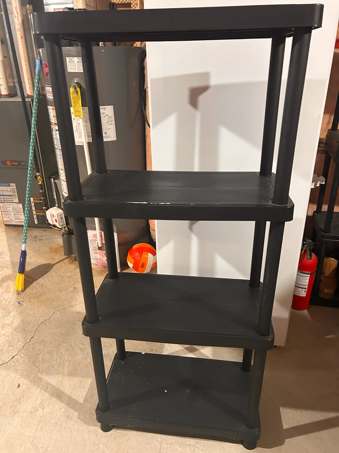 Black 4-Tier Plastic Shelving Unit