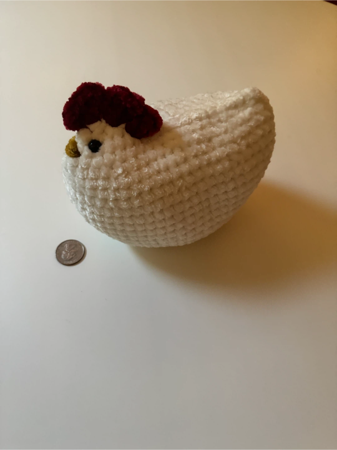 Crocheted White Chicken Plush Toy
