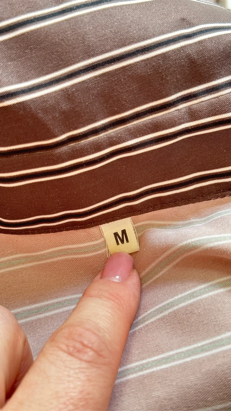 Striped oversized Shirt M-L brown with white stripes - photo 5