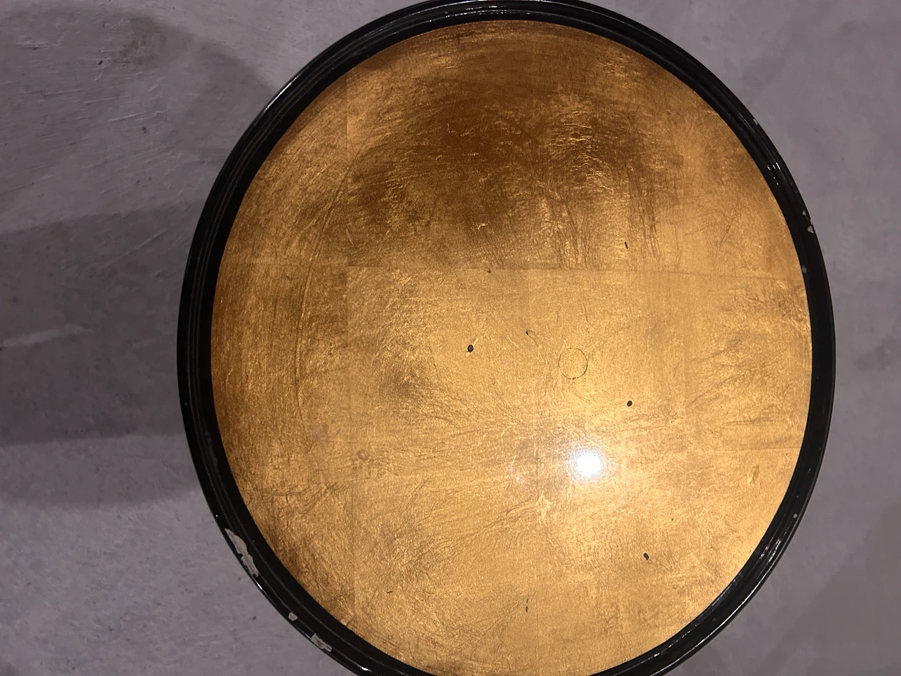 Oval Side Table with Black Base and Gold Top - photo 2