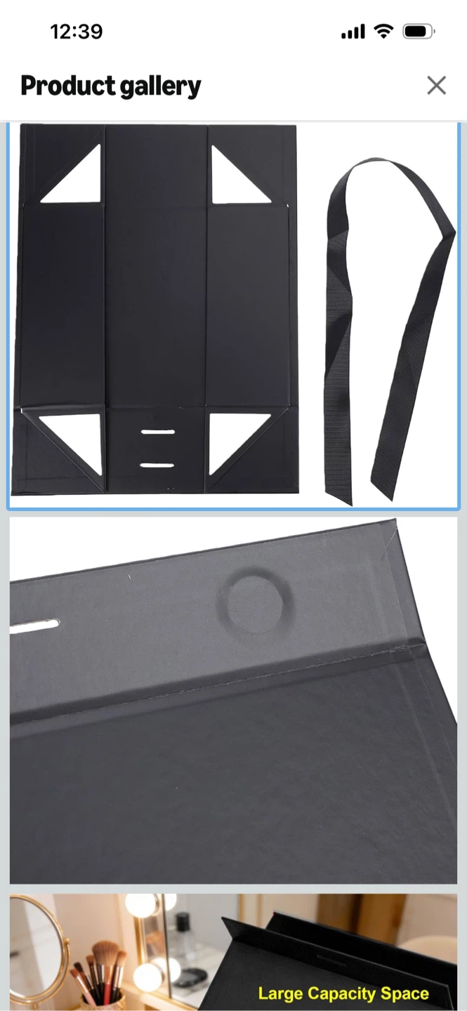 New- 5 pack magnetic Black Gift Box with Ribbon - photo 5