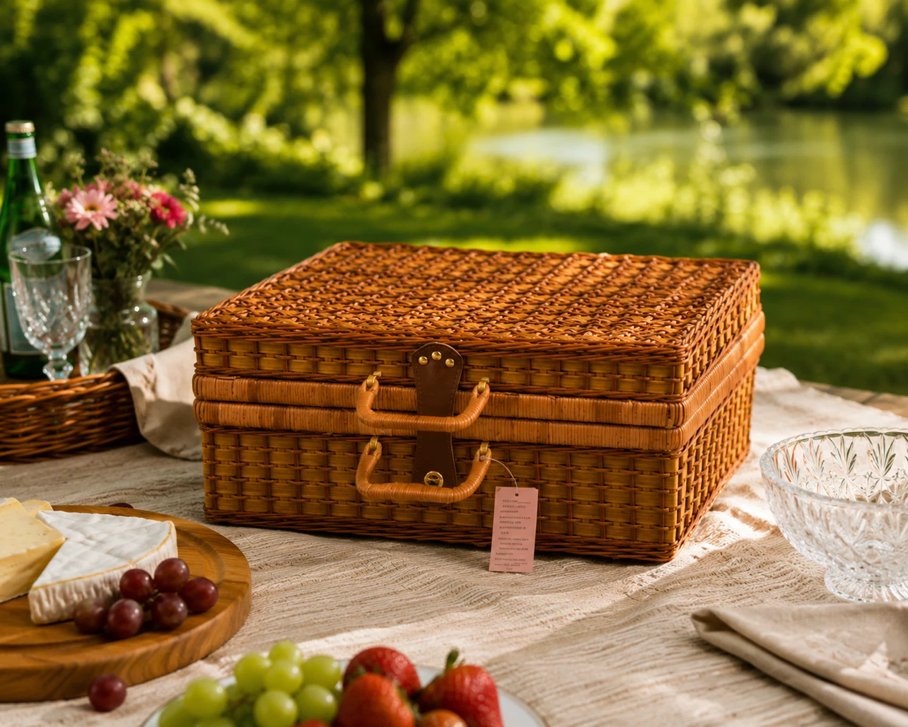Wicker Picnic Basket Set - photo 2