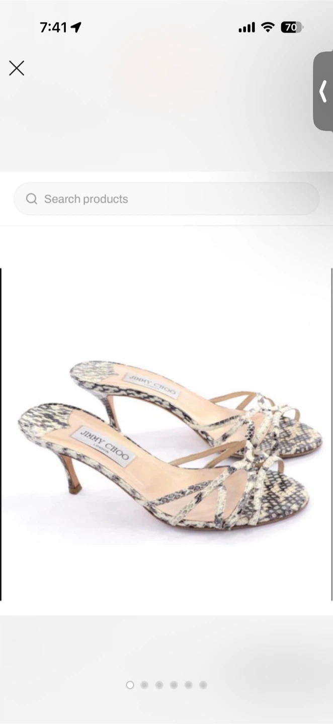 Jimmy Choo Snake Print Heeled Sandals