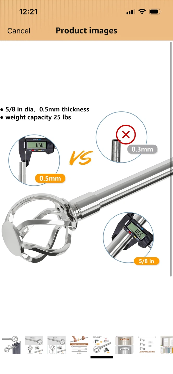 Silver Decorative Curtain Rod - photo 2