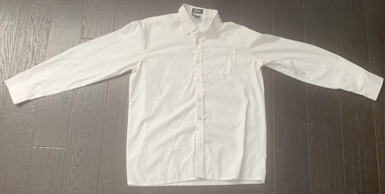 Men's White Long Sleeve Button-Up Shirt