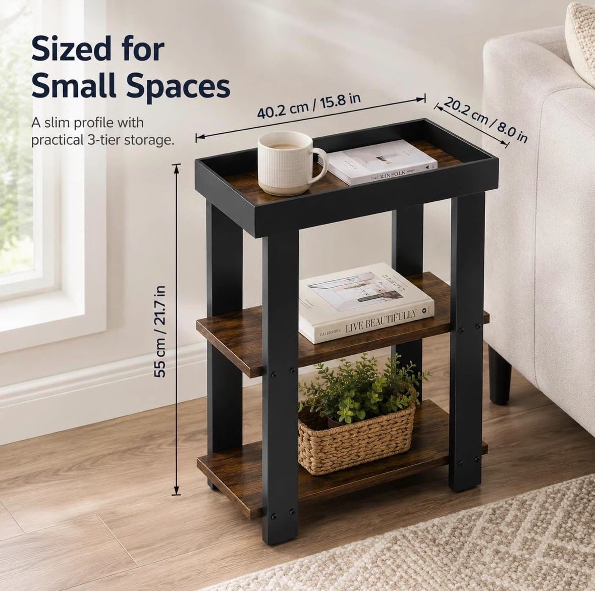3-Tier Side Table with Storage - photo 5