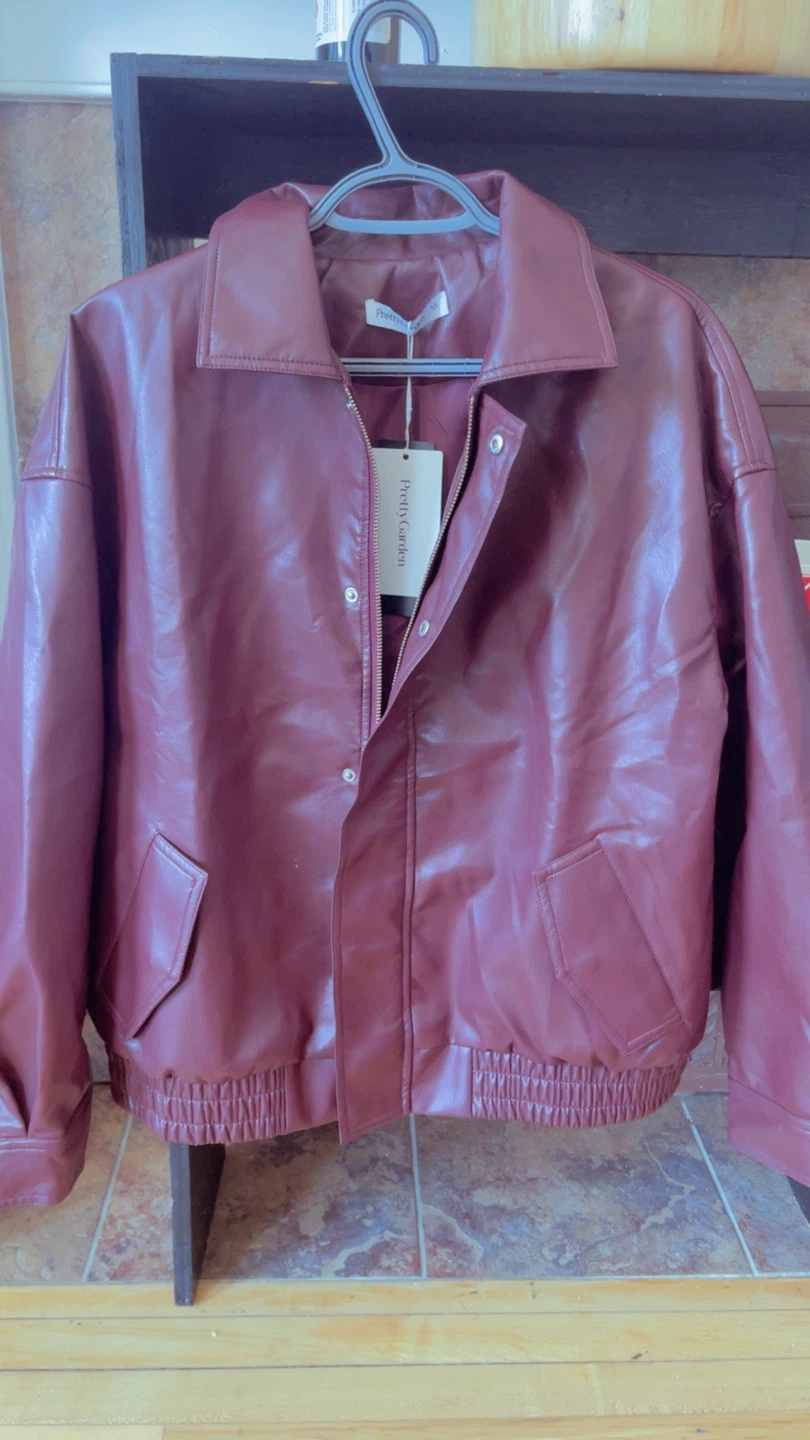 Pretty Garden Faux Leather Jacket