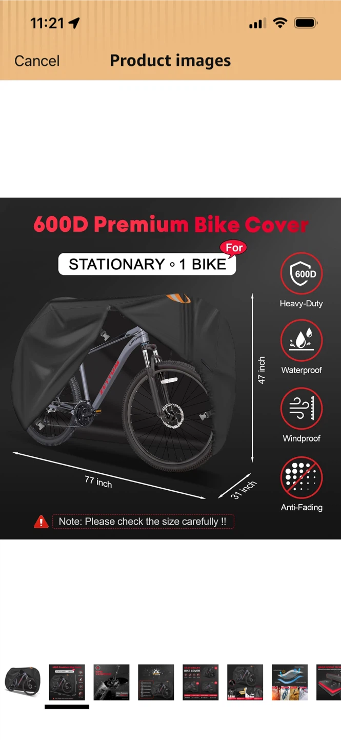 Brand New-Zettum 600D Premium Bike Cover for 1 Stationary Bike - photo 5