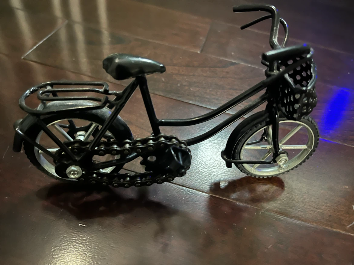Miniature Metal Bicycle with Basket - photo 2