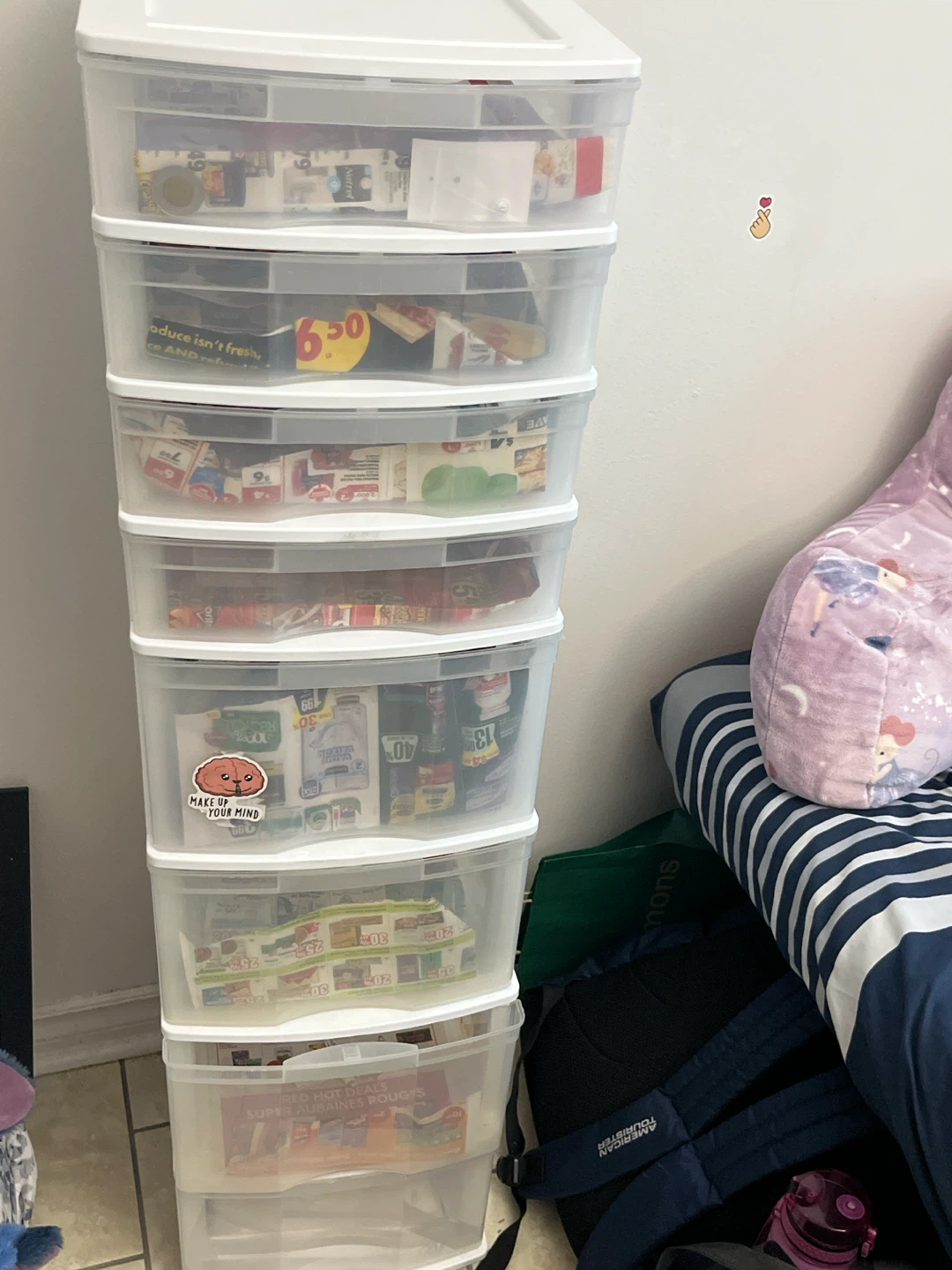 Clear Plastic Storage Drawer Unit