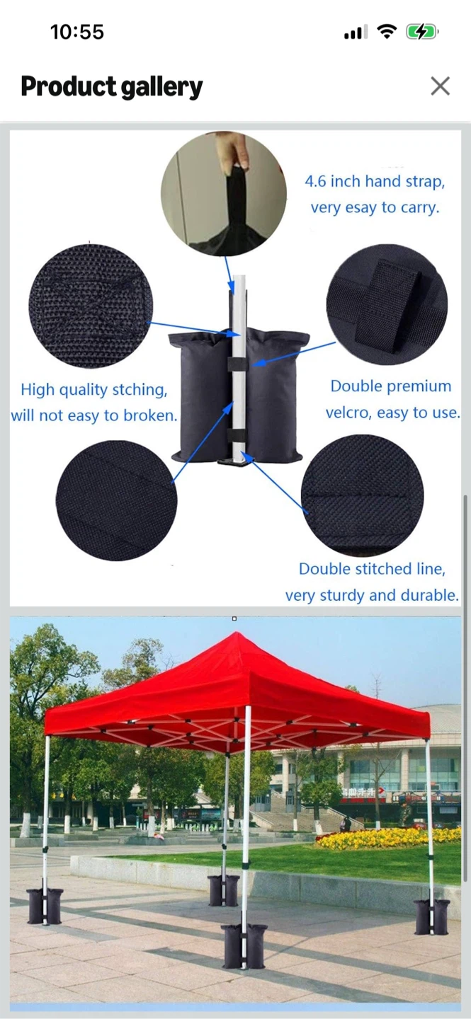 Brand New-Set of 6 Canopy Tent Weight Bags - photo 3
