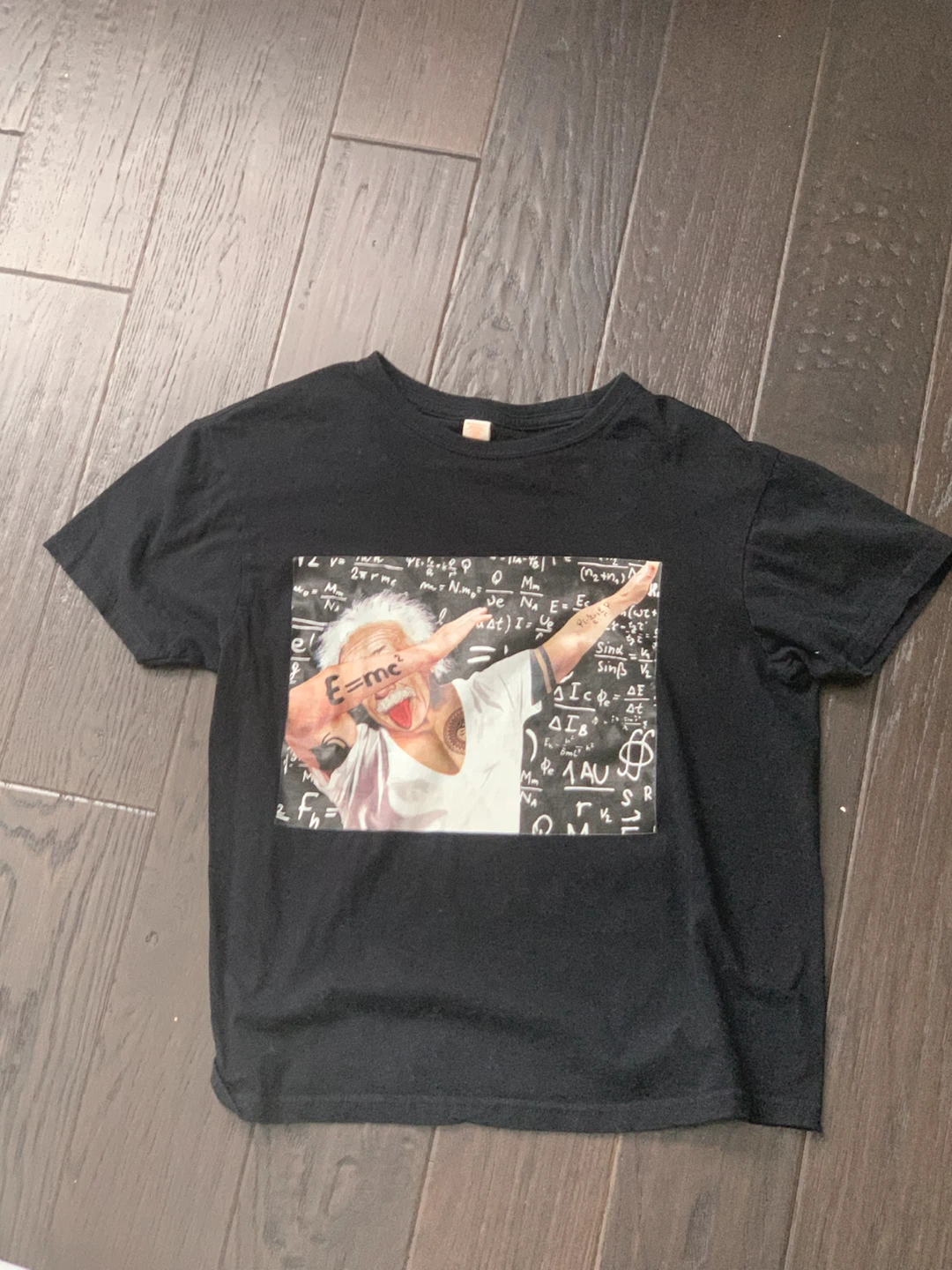 Black T-Shirt with Einstein Graphic