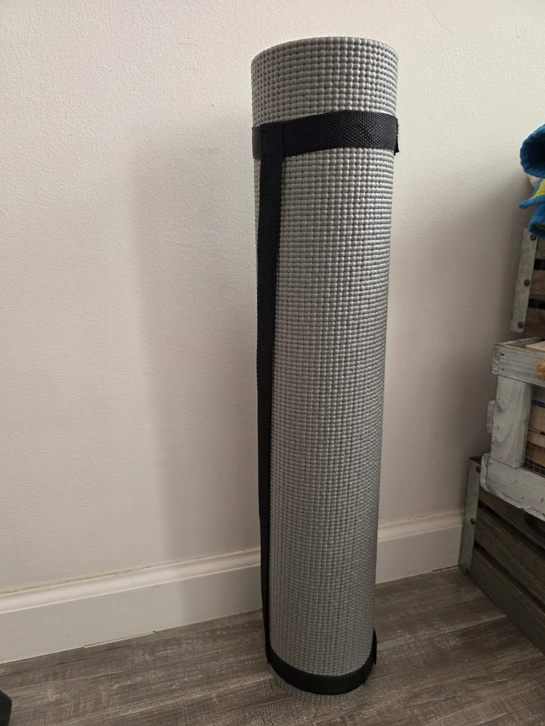 Gray Exercise Yoga Mat with Strap - photo 3