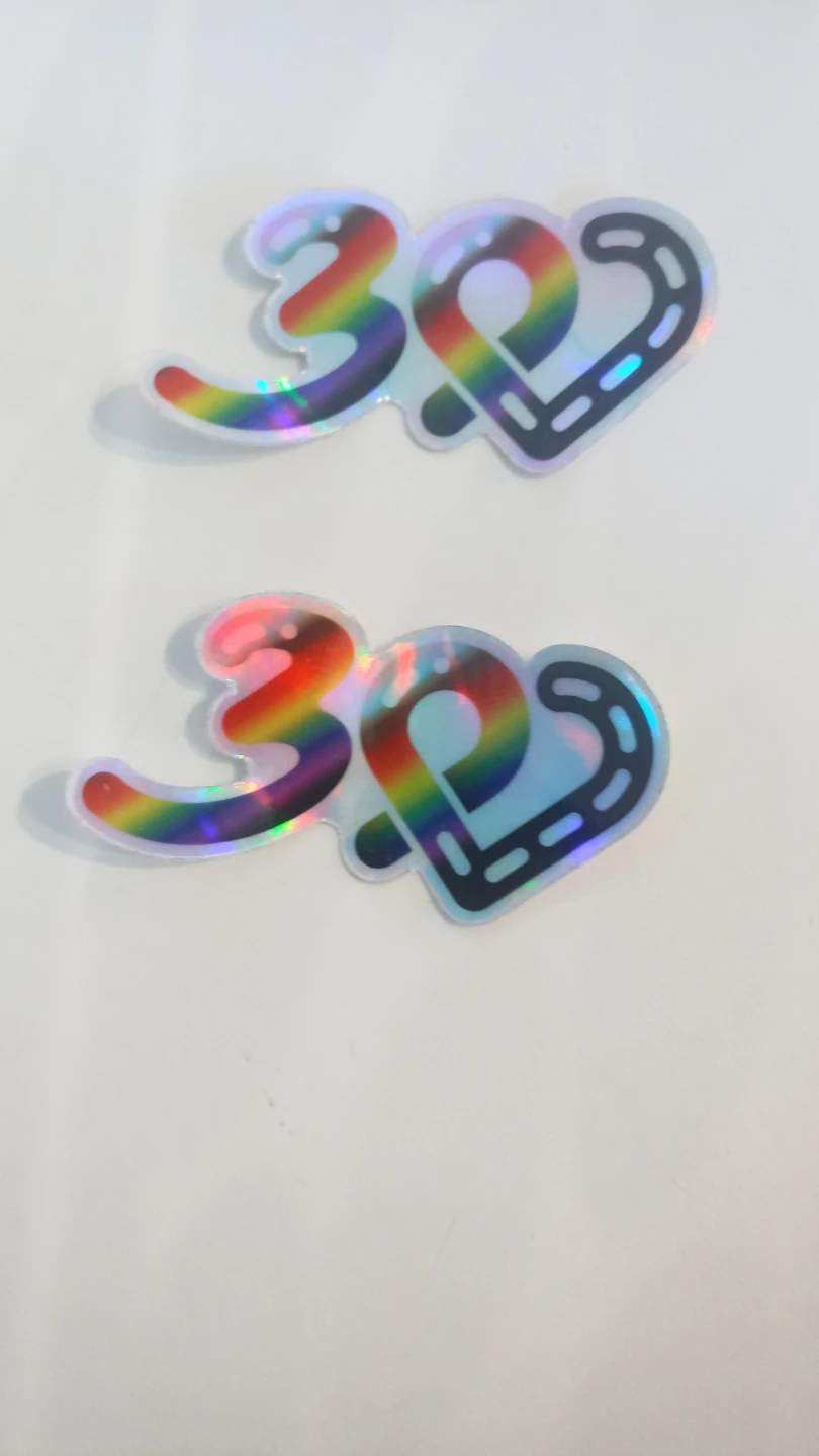Holographic "30" Stickers