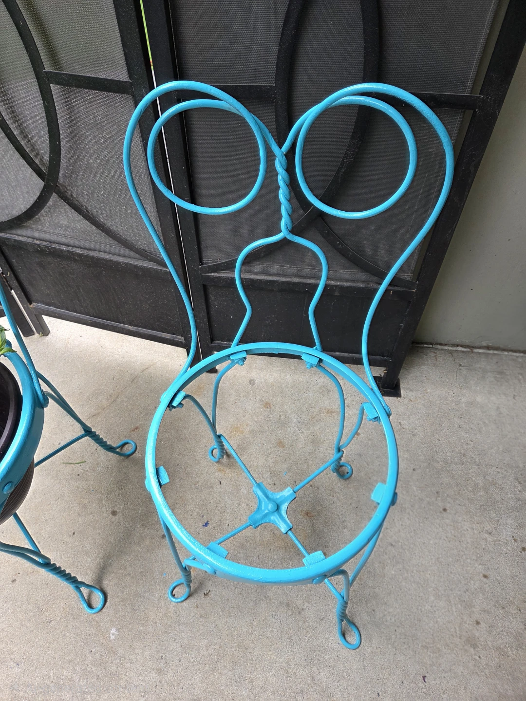 Decorative Turquoise Iron Chair Garden Planters - photo 3