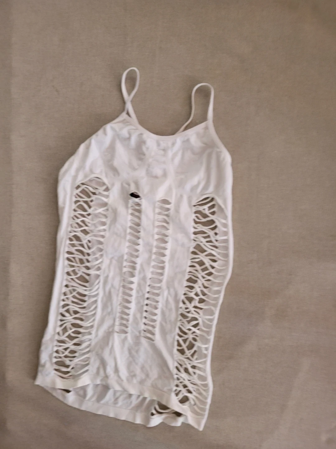 White Cut-Out Tank Top - photo 2