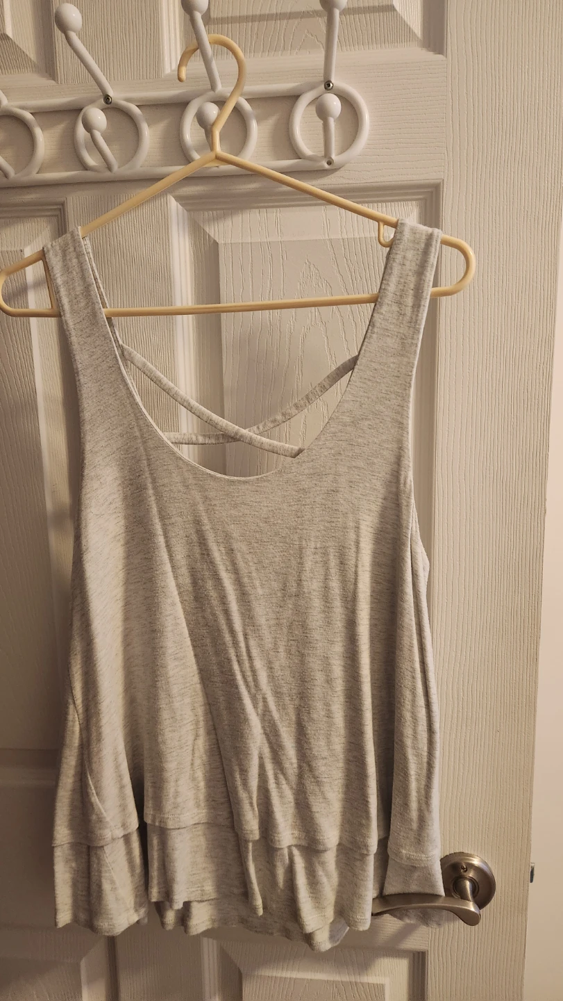 Light Grey Criss-Cross Tank Top