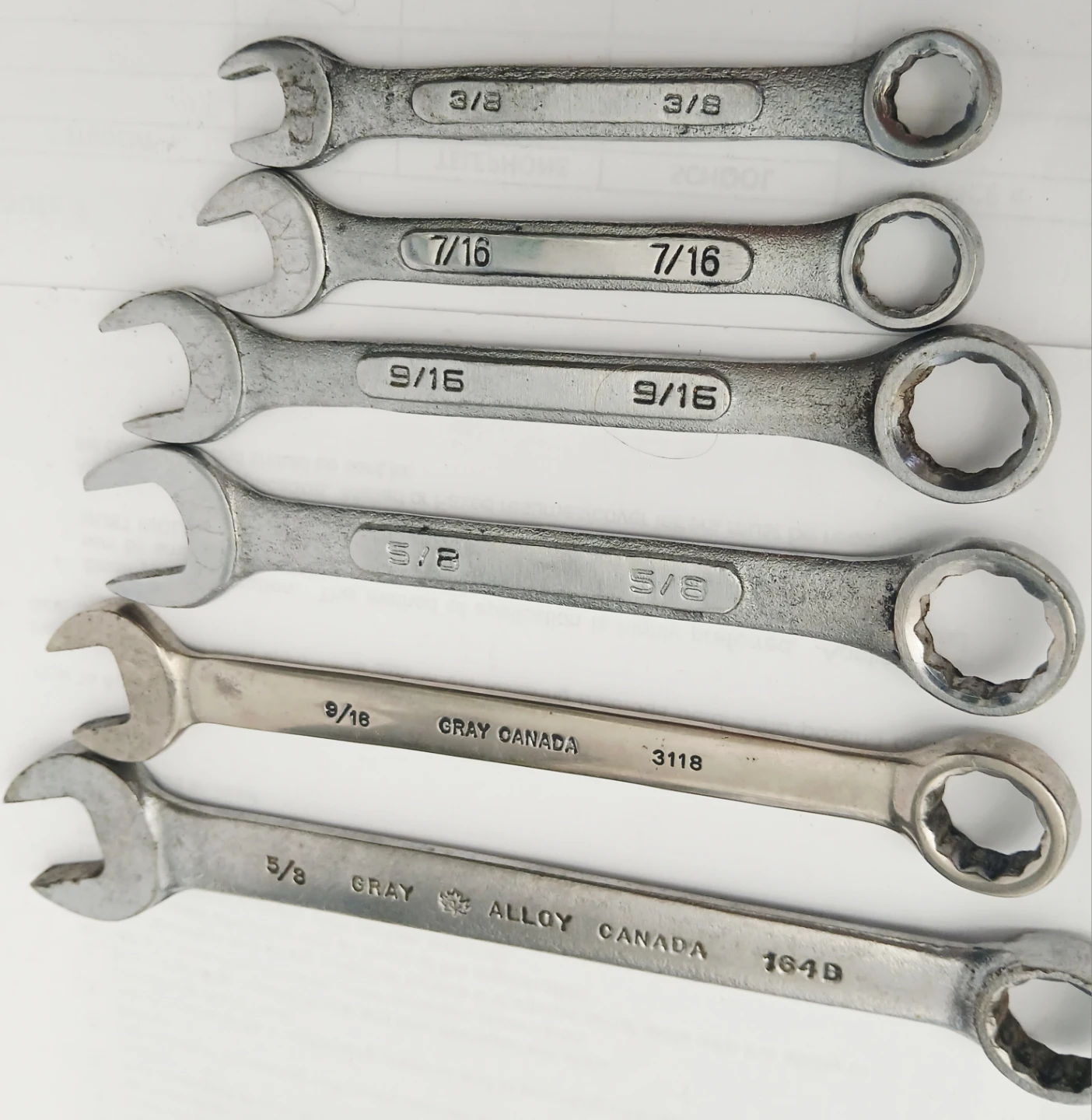 Gray Canada 6-Piece Combination Wrench Set