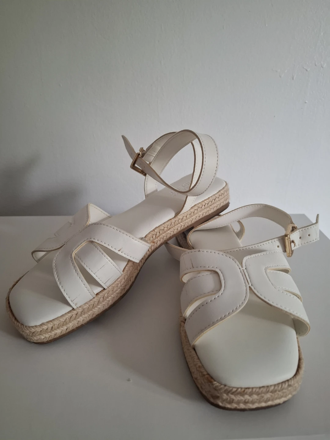 White Espadrille Platform Sandals