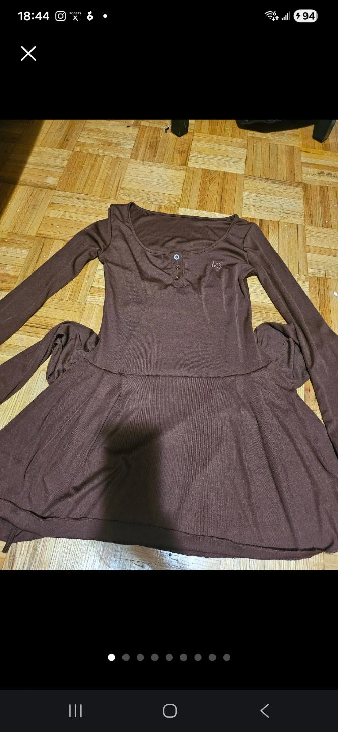 Brown Long Sleeve Dress