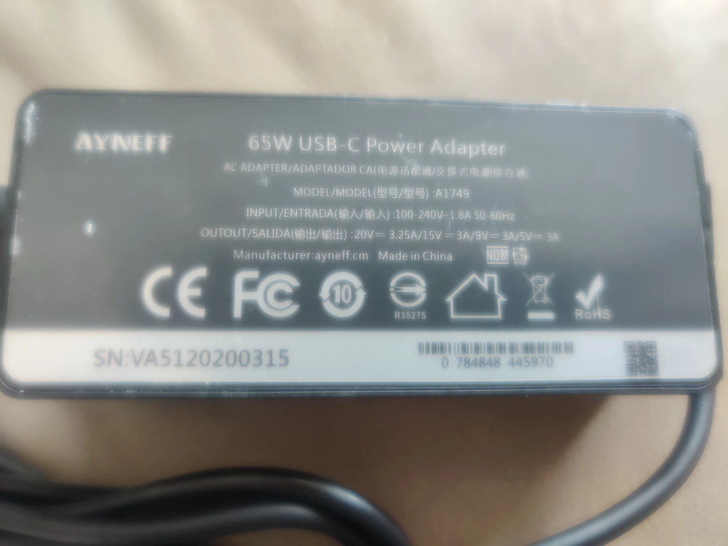 AYNEFF 65W USB-C Power Adapter - photo 2