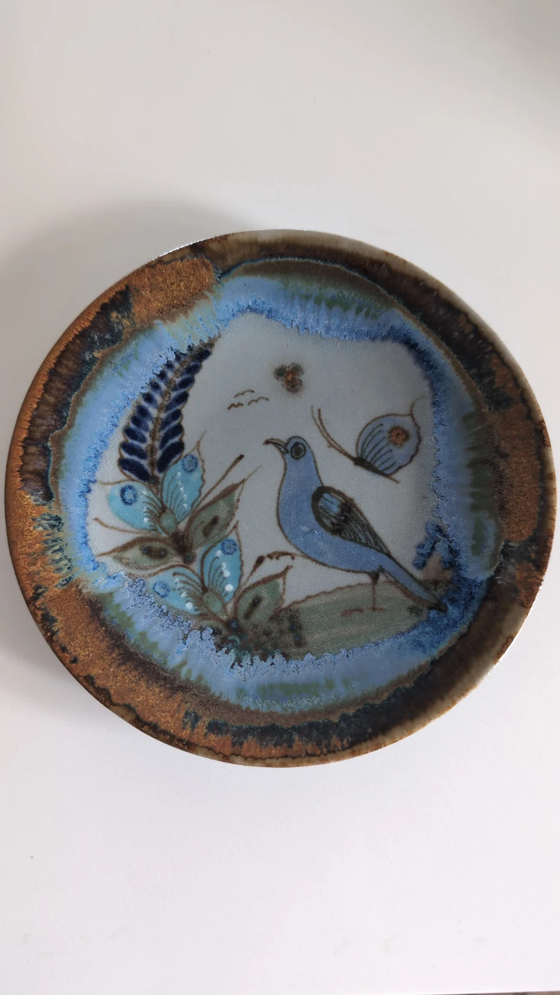 Vintage Hand Painted Mexican Pottery Plates signed by artist - photo 2