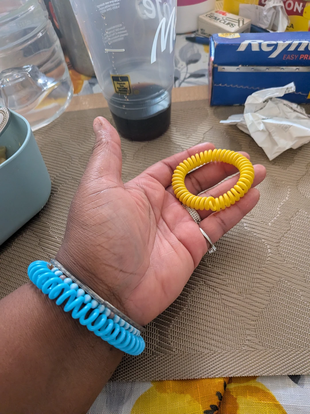 Yellow Spiral Hair Ties (Set of 2) - photo 3